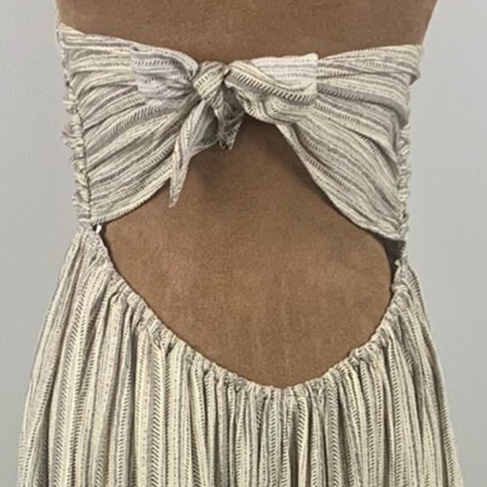 Promes Beige and Brown Strapless with Halter Back Maxi Dress Size Medium - Picture 6 of 11